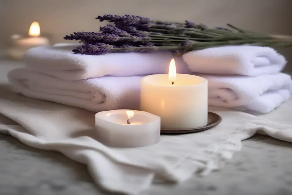 Forfait spa marocain, carte de services élégante, lumière chaude, ambiance professionnelle, pas de personnes, photographie haute définition