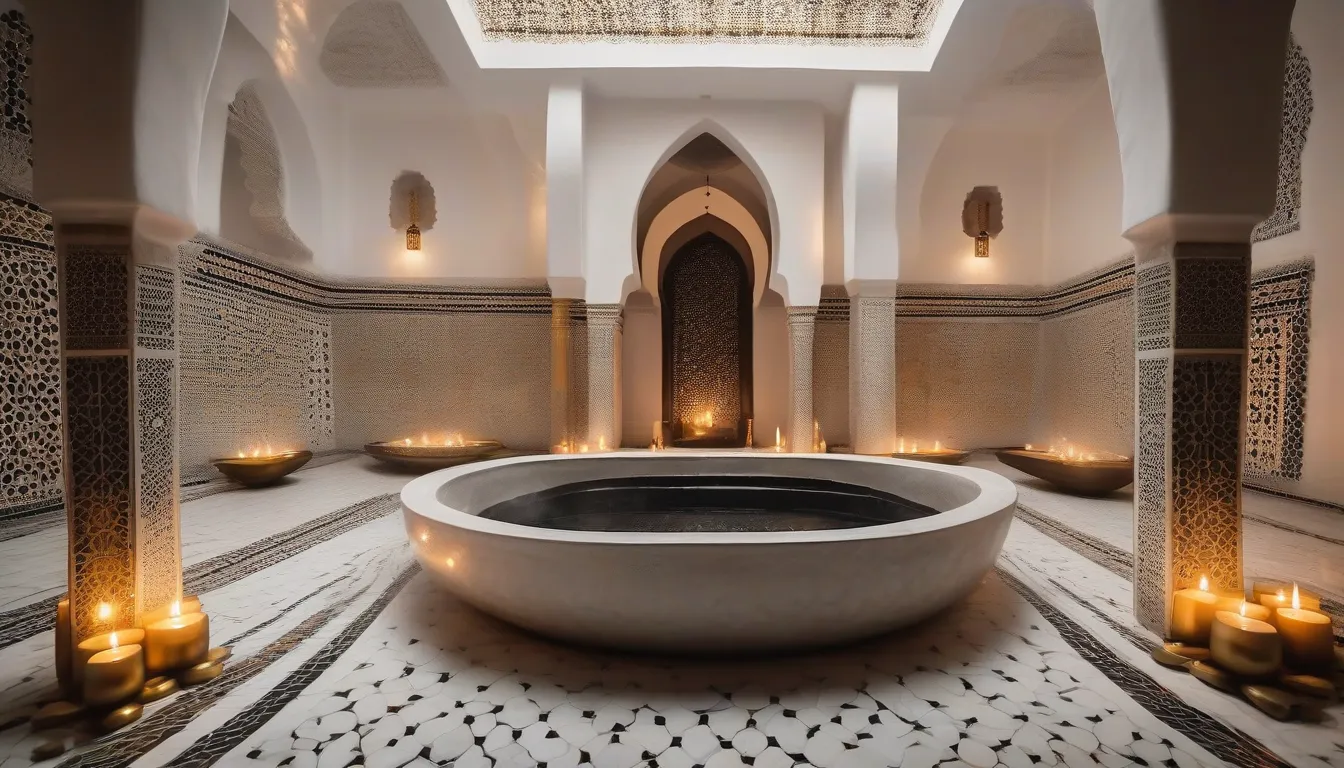 Hammam marocain à l'Amarok Spa Agadir : vapeur, zelliges, serviettes blanches