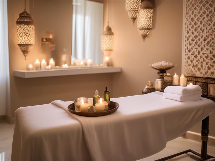 Cabine de soin visage au spa Les Bains d'Agadir